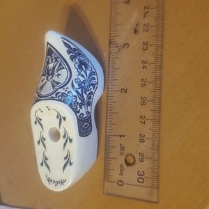 Vintage Holland Blue Delft Souvenier Wooden Shoe 3in